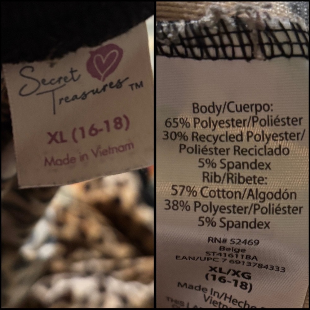 Secret Treasures Cozy Luxe Leopard Print Velour Pajama Set Sweatshirt & Joggers - Picture 10 of 10